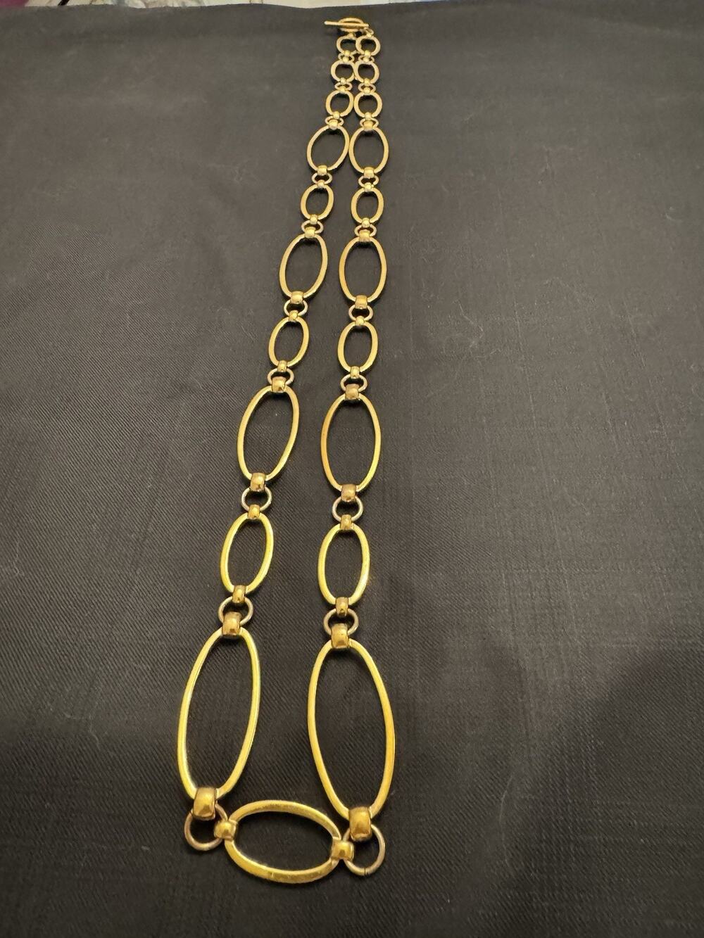 Lauren Ralph Lauren Cast Gold-Tone Oblong Loop Graduated Chain Link Necklace 36”